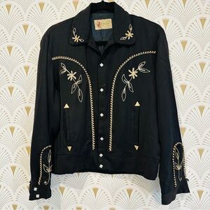 Vintage MacMurray of California 1950’s Black Western Rockabilly Jacket, Size M